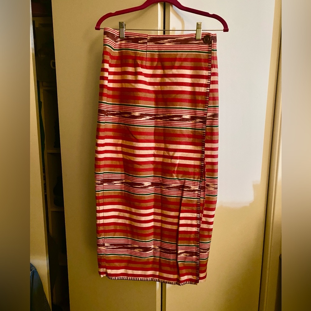 Vintage Serape Striped Wrap Slirt